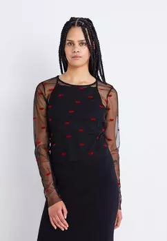 Футболка с длинным рукавом NMLIPS JUDITH Noisy May, черный
