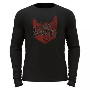 Футболка с длинным рукавом Odlo Merino 200 Logo, черный