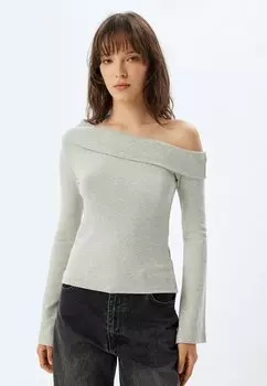 Футболка с длинным рукавом OFF-SHOULDER Koton, серый