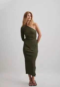 Футболка с длинным рукавом ONE SLEEVE NA-KD, оливково-зеленый