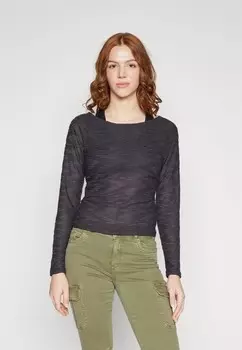 Футболка с длинным рукавом ONLCARLY BOATNECK TOP ONLY, темно-серый