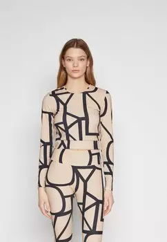 Футболка с длинным рукавом Onlkim ONLY, цвет beige/black