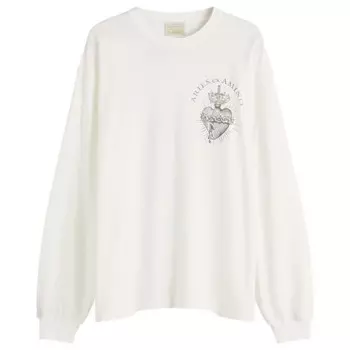 Футболка с длинным рукавом от ex amino, выцветшая Aries, белый