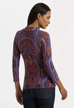 Футболка с длинным рукавом PAISLEY STRETCH JERSEY TOP Ralph Lauren, фиолетовый