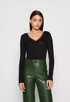 Футболка с длинным рукавом PCBARBERA Pieces, черный