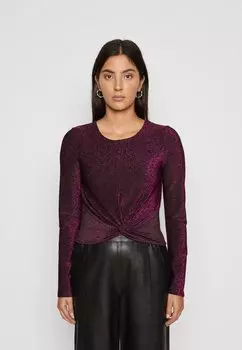 Футболка с длинным рукавом PCSERINA KNOT Pieces, черный/клеверный