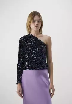 Футболка с длинным рукавом PCSTELLA ONE SHOULDER Pieces, черный/разноцветный