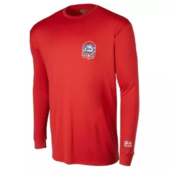 Футболка с длинным рукавом Pelagic Aqua Tek Marlin PR, красный