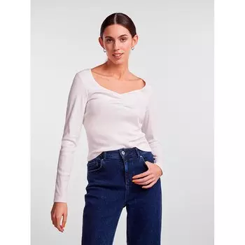Футболка с длинным рукавом Pieces Tania, белый