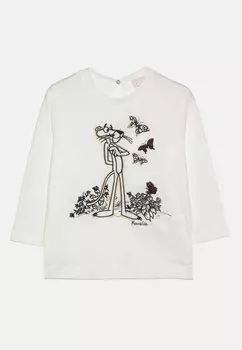 Футболка с длинным рукавом Pink Panther Maxi Over Monnalisa, цвет panna