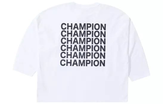 Футболка с длинным рукавом, прямая, японская версия, унисекс Champion, черный
