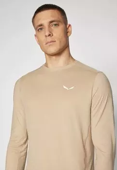Футболка с длинным рукавом Puez Dry Tee Salewa, бежевый