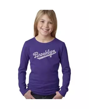 Футболка с длинным рукавом с надписью Big Girl's Word Art — Brooklyn Neighborhoods LA Pop Art