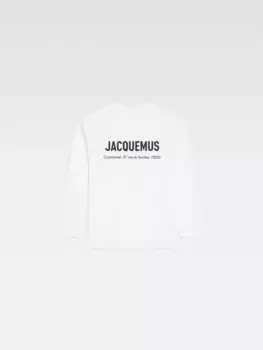 Футболка с длинным рукавом с напечатанным адресом и логотипом в Куршевеле Jacquemus, белый