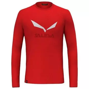 Футболка с длинным рукавом Salewa Solidlogo Dryton, красный