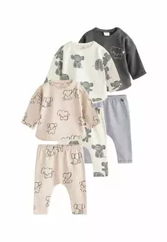 Футболка с длинным рукавом SET 6 PACK REGULAR FIT Next, черный