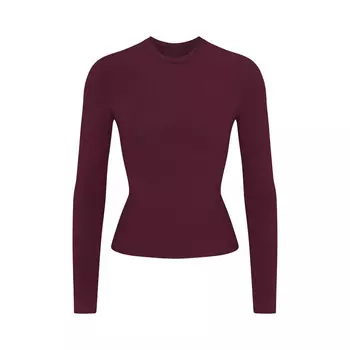 Футболка с длинным рукавом SKIMS Cotton Jersey, цвет Deep Berry