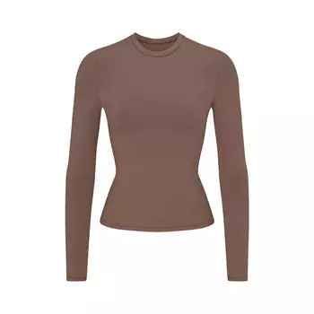 Футболка с длинным рукавом SKIMS Cotton Jersey, цвет Truffle