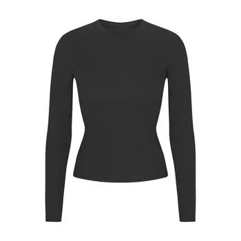 Футболка с длинным рукавом SKIMS Cotton Rib, цвет Soot
