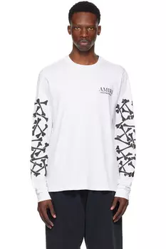 Футболка с длинным рукавом "Сложенные кости" Amiri, белый