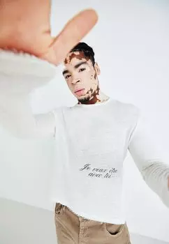Футболка с длинным рукавом SLUB SCRIPT Jaded London, белая