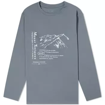 Футболка с длинным рукавом Snow Peak x Mountain of Moods Mt.Tanigawa, серый