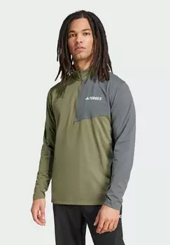 Футболка с длинным рукавом TERREX CLIMACOOL 1/2 ZIP adidas Sportswear, оливковый