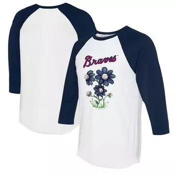 Футболка с длинным рукавом Tiny Turnip Atlanta Braves, белый