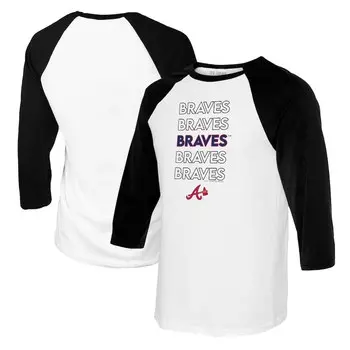 Футболка с длинным рукавом Tiny Turnip Atlanta Braves, белый