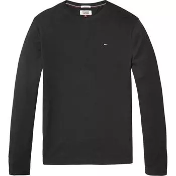 Футболка с длинным рукавом Tommy Jeans Original Ribbed Organic Cotton, черный