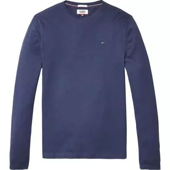 Футболка с длинным рукавом Tommy Jeans Original Ribbed Organic Cotton, синий