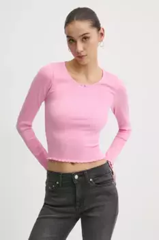 Футболка с длинным рукавом Tommy Jeans, розовый