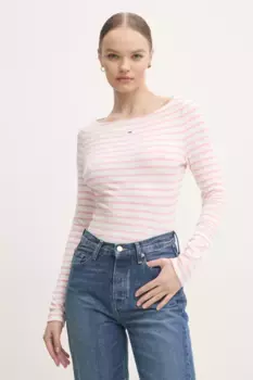 Футболка с длинным рукавом Tommy Jeans, розовый