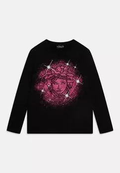 Футболка с длинным рукавом Unisex Medusa Print Versace, цвет nero/fuxia