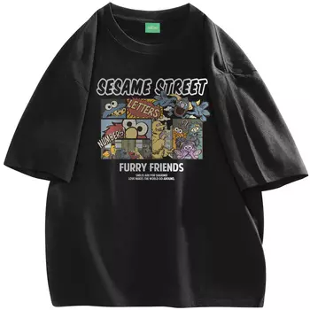 Футболка с длинным рукавом унисекс SESAME STREET, Pea Green