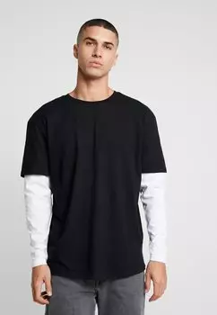 Футболка с длинным рукавом Urban Classics, чёрная/белая
