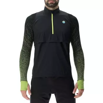 Футболка с длинным рукавом UYN Running Exceleration Windproof Zip Up, черный