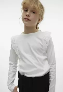 Футболка с длинным рукавом VMPANNA VERO MODA Girl, белый