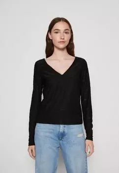 Футболка с длинным рукавом Vmriva V Neck Vero Moda, черный
