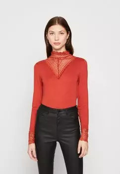 Футболка с длинным рукавом Vmrosa Highneck Vero Moda, цвет red ochre