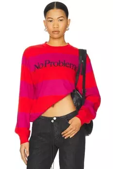 Футболка с длинным рукавом в полоску No Problemo, red