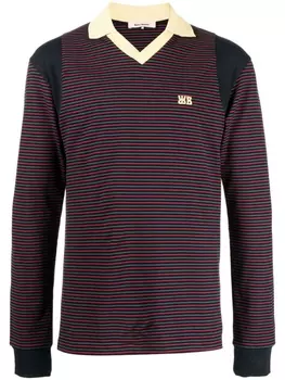 Футболка с длинным рукавом в полоску Wales Bonner, синяя