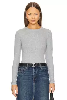 Футболка с длинным рукавом в рубчик Goldie, серый