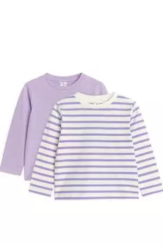 Футболка с длинным рукавом в упаковке 2 шт Arket, фиолетовый