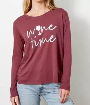 Футболка с длинным рукавом в Wine Time good hYOUman