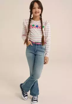 Футболка с длинным рукавом WE Fashion, белая