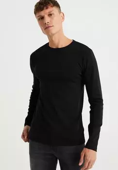 Футболка с длинным рукавом WE Fashion, черная
