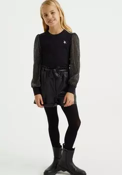 Футболка с длинным рукавом WE Fashion, черная