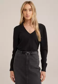 Футболка с длинным рукавом WE Fashion, черный