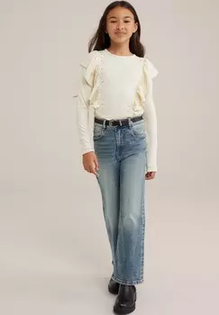 Футболка с длинным рукавом WE Fashion, кремовый